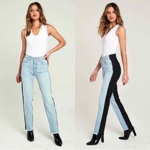 Revice High Waist Two Tone Coated Denim Ex Boyfriend Harlow Jeans Size 24